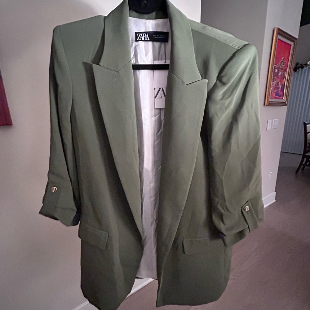 Zara Green Coat - Size L
